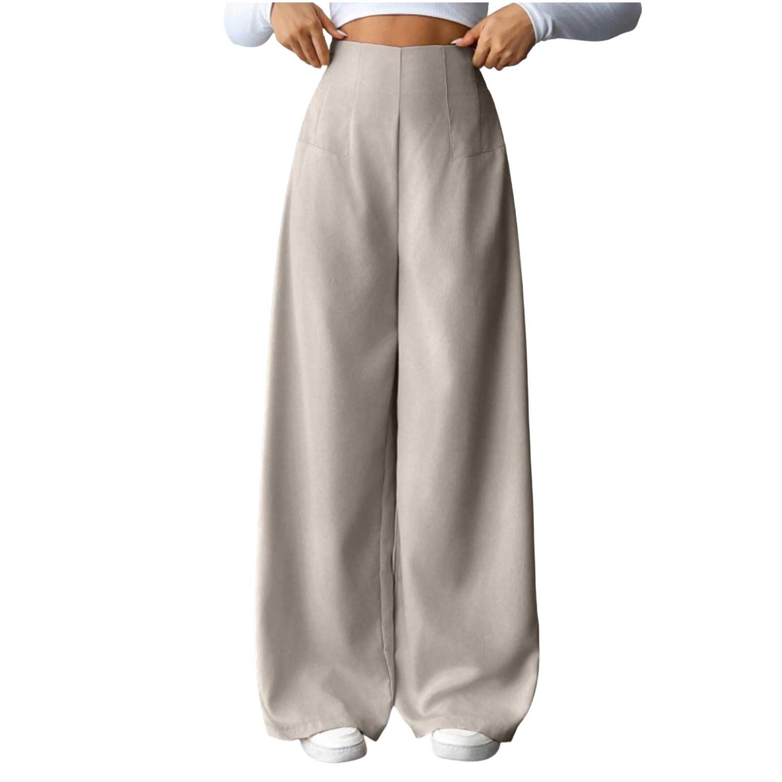 Womens Wide Leg Pants High Waist Loose Fit Casual Trousers Comfy Flowy Straight Leg Palazzo Dressy Bottoms