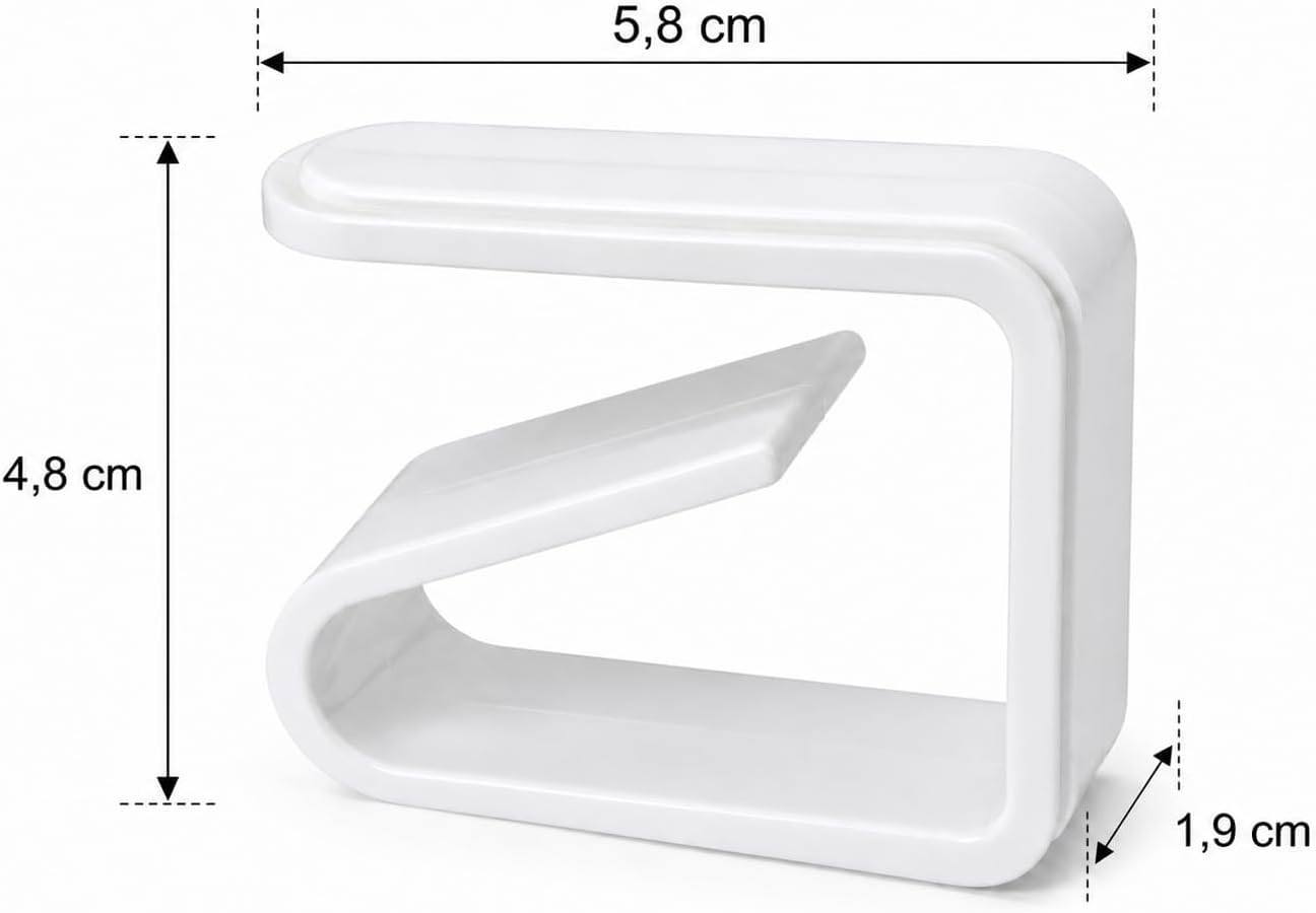 Set 8 Fermatovaglie in Plastica Bianca Made in Italy – Clip Ferma Tovaglia Resistenti, Adatti a Tavoli da 1 a 2,5 cm, per Casa, Ristorante, Catering ed Eventi