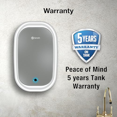 Image of AO Smith ForceNXT-5L White | 5 Litre 3KW Instant Water Heater (Geyser) with shock proof Outer Body | 5 Levels safety shield | Made for Kitchen and Bathroom Applications