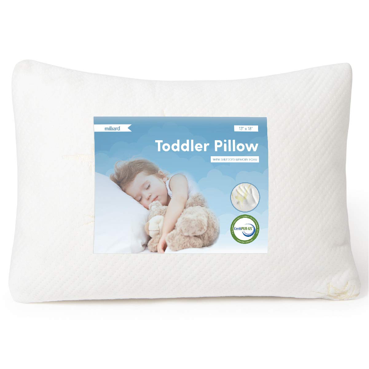 Toddler Kids Pillow, Children Little Boys and Girls Small Mini Nap Soft Memory Foam 13 x 18 Daycare Bed Pillow, for Sleeping and Travel |Cribs / Pack N Play; Toddler Age 1 , 2 and 3