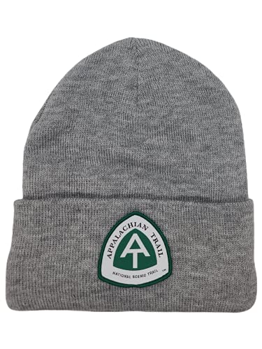 PNW Wonderland Apparel Beanie - Appalachian Trail Skull Cap with Offical at Woven Patch (Grey)