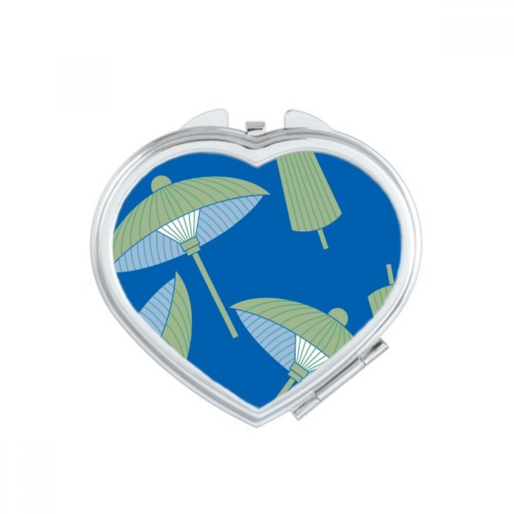 Miroir compact de maquillage vert motif nuage pour vos retouches en voyage et sorties en ville