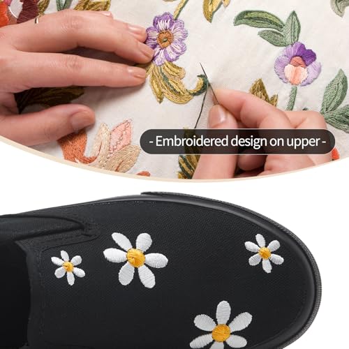 Image of Women's Canvas Slip On Sneakers Non Slip Loafers | low top non slip on walking breathable casual comfortable fashion tennis