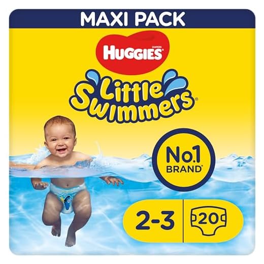 Huggies Little Swimmers Pañales Bañadores para Bebé Talla (2-3), Barreras Anti-Escapes para Una Máxima Protección en el Agua, 20 Pañales Desechables