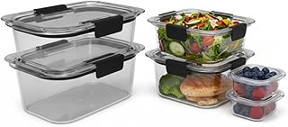 10-Piece Clear Food Storage Containers with Lids, BPA-Free Leakproof & Stackable, Microwave/Dishwasher/Freezer Safe, Meal Prep & Fridge Organization Set