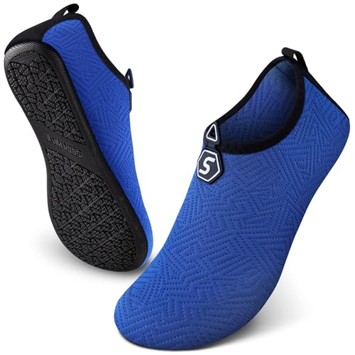 Image of SEEKWAY Water Shoes Quick-Dry Aqua Socks Barefoot Slip-on for Beach Pool Swim River Yoga Lake Surf Women Men Black SK001