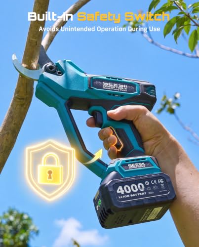 Image of SEESII Electric Pruning Shears Upgraded, 1.6 inch Cordless Brushless Pruner