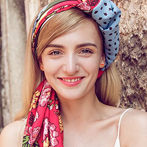 Subiceto 24 Pairs Cute Clip On Earrings For Women Cute Animal Colorful Flower Clip-On Earrings Set Red #TOP5