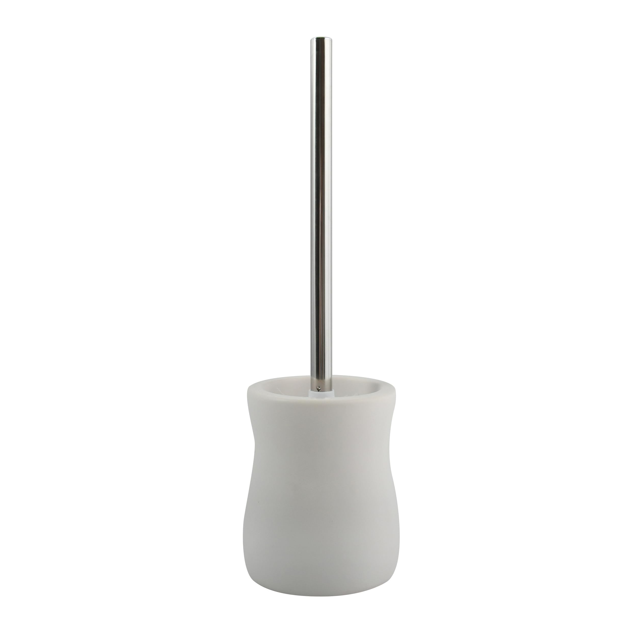 MSV "Palma Ceramic Toilet Brush and Holder, White