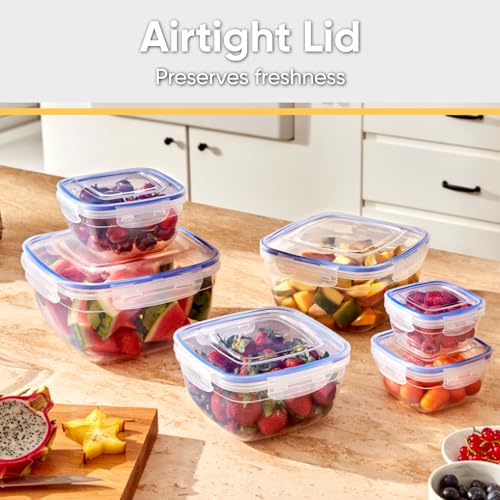 Image of Superio Plastic Food Storage Container Set, BPA Free, Sealed Containers with Airtight Lids for Pantry, Cupboard, and Fridge- Microwave and Dishwasher Safe (10) (10 Pack)