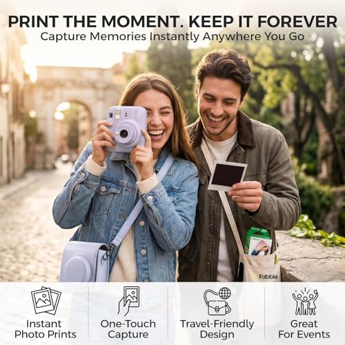 Image of FUJIFILM INSTAX MINI 13 Instant Film Camera Dreamy Purple Bundle with Caiul Groovy Case, INSTAX Mini Twin Pack Film 20 Exposures, Automatic Exposure, Close-Up Mode, Selfie Mirror