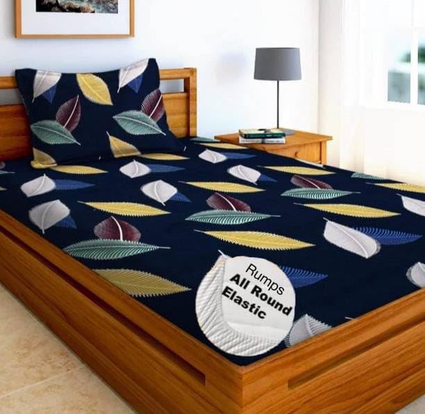 Geeta Presents® 100% Cotton 160 TC Wrinkle Free Printed Single Bedsheets with 1 Matching Pillow Cover, (60X90 Inches, 4 X 6 Feet A1107-picture-25