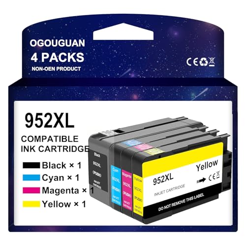 Cartouches d'encre 952XL pack de 4 de rechange pour imprimantes Officejet Pro 7740 8710 8210