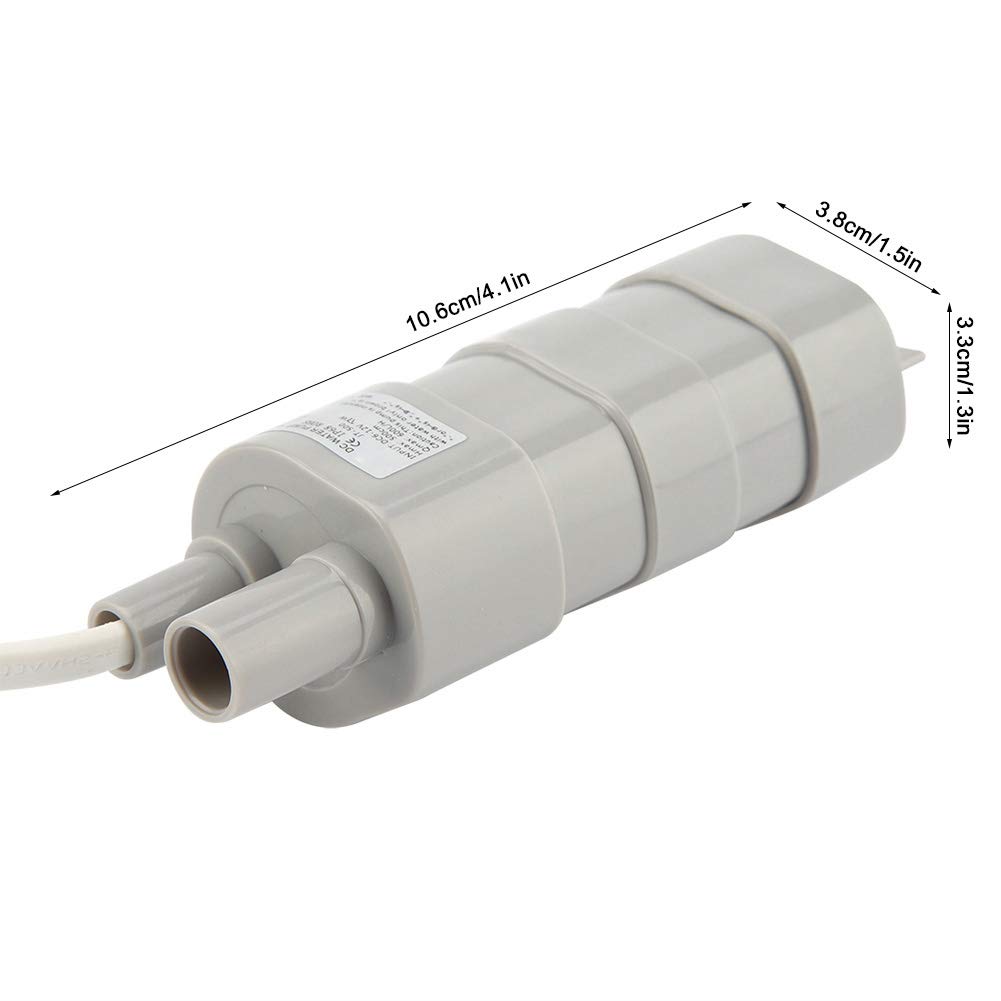 Pompe Submersible DC 12V, 600L/H, Petite Pompe à Eau Immergée pour Aquarium, Étang, Piscine, Jardin, 5m de Levage, 105.9x33.3x38.33mm