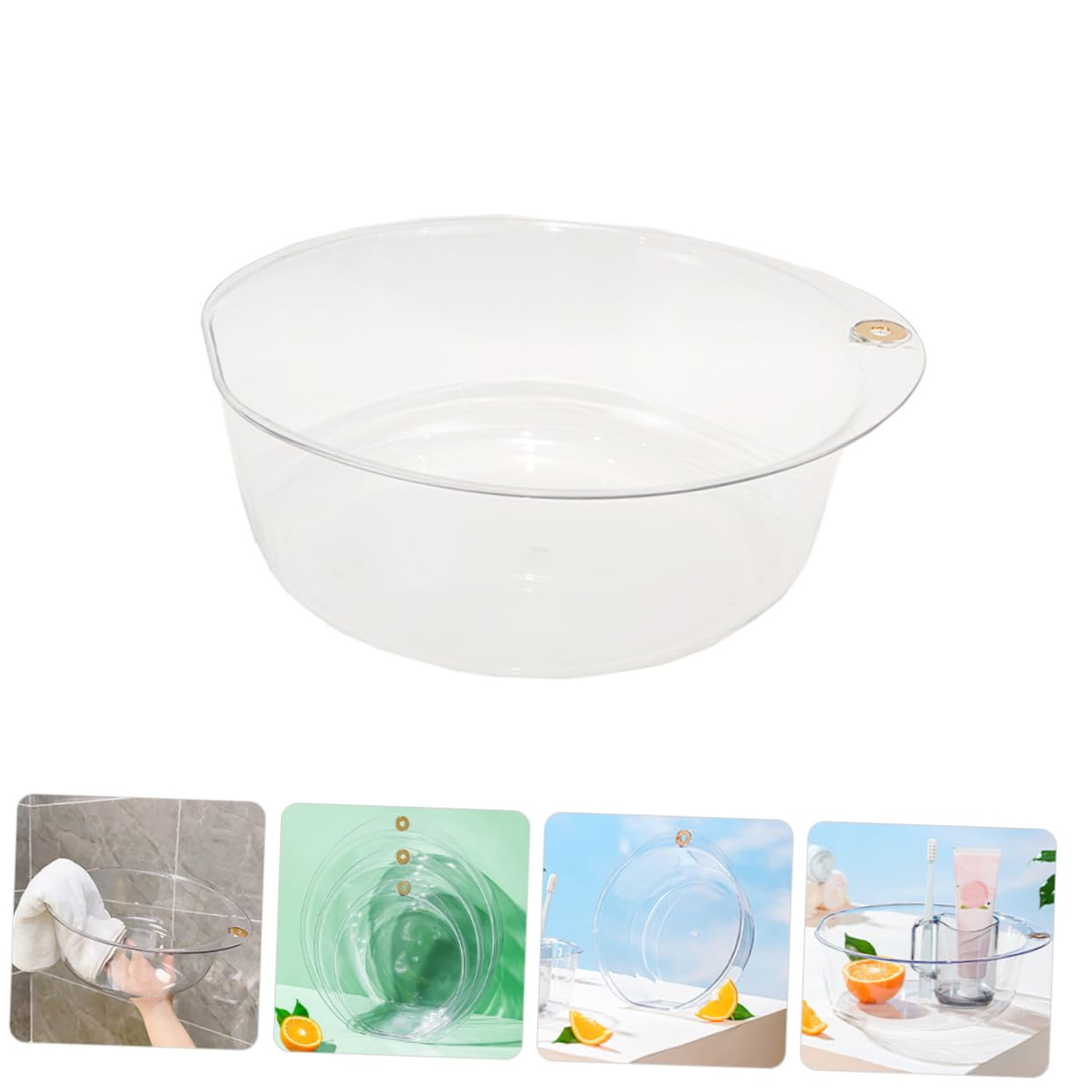 FRCOLOR Transparent Plastic Washbasin Tub Sink Basin for Clothes Washing Basin Washbasin for Face Cleansing Wash Bowl Wash Basin Large Washing Bowl Soaking Large Washing up Bowl Dish Basin