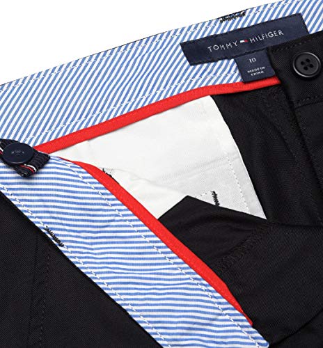 Tommy Hilfiger – Bermuda de sarja com frente lisa para meninos, roupa de uniforme escolar infantil,
