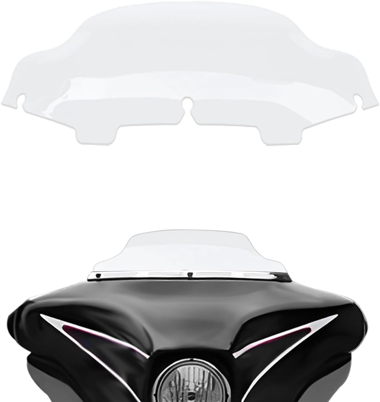 6" Windshield Windscreen Compatible for Harley Touring Electra Street Glide FLHX FLHT 1996-2013 (Clear, 6")