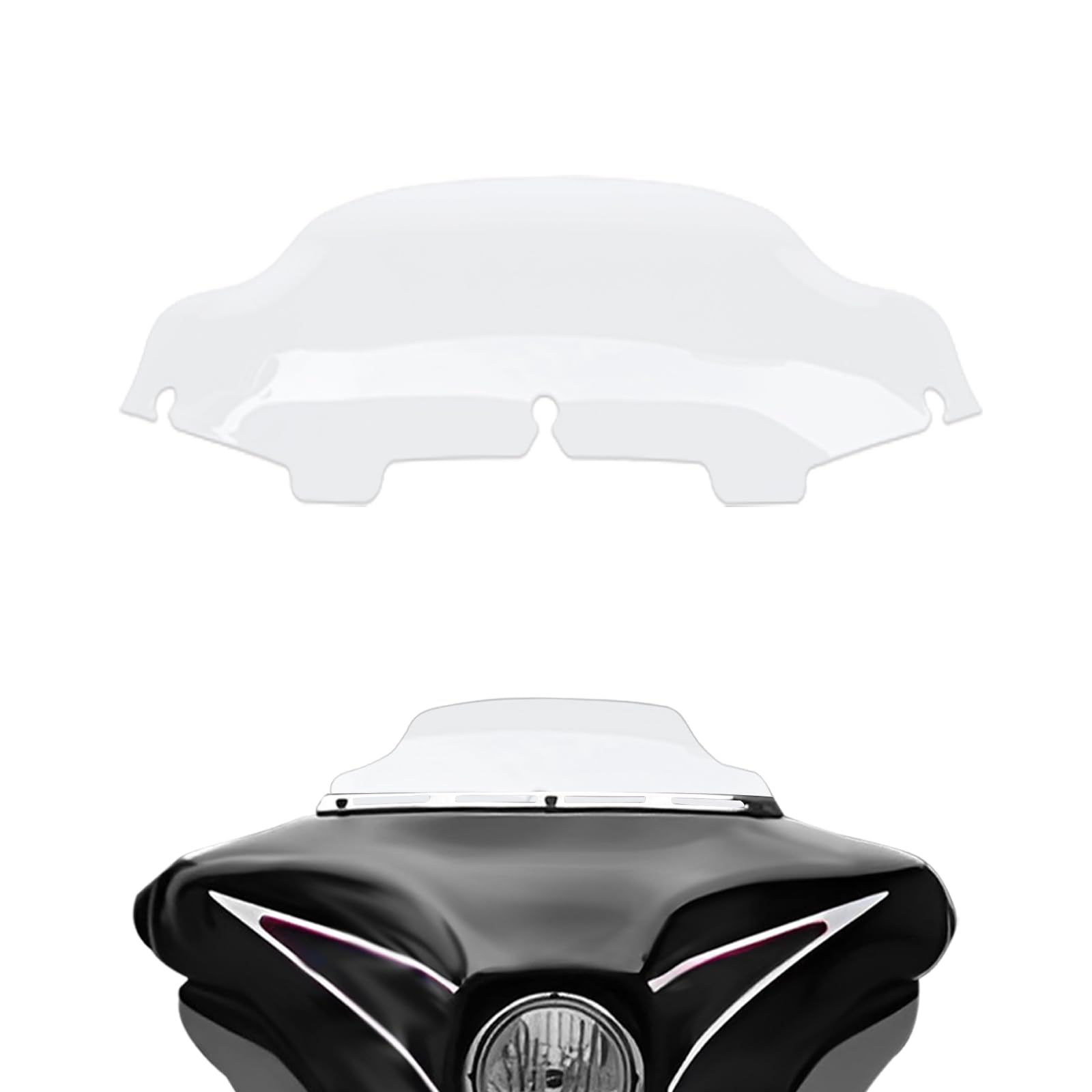 6" Windshield Windscreen Compatible for Harley Touring Electra Street Glide FLHX FLHT 1996-2013 (Clear, 6")