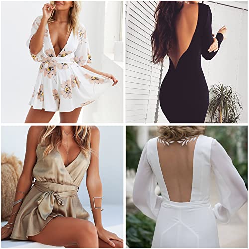 Autbre Push Up Plunge Bra Strapless Adhesive Invisible Silicone Sticky Bra For Backless Dress(Nude,Dd) #TOP5