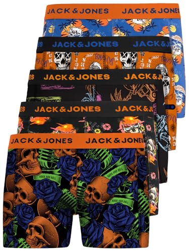 JACK & JONES Herren Unterhosen 5er Set/Pack Sale Männer Marken Boxershorts Weiss schwarz blau grau Shorts Trunks 95% Baumwolle S M L XL XXL (Farb Mix 10 XL)