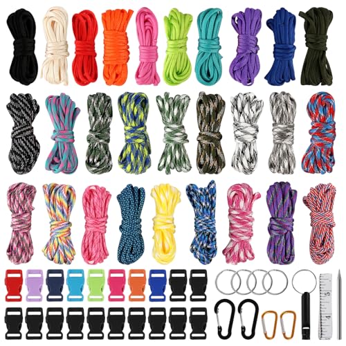 Kit de 59 bracelets en paracorde AOROPS avec 28 couleurs et boucles