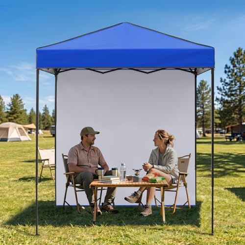 EAGLE PEAK 6x4 Instant Pop Up Canopy Tent with 1 Sidewall, Blue by EAGLE PEAK - Used condition - Image 7