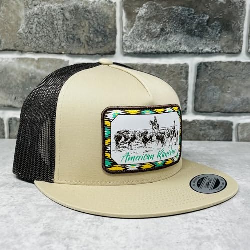 Image of Vexil American Rancher Adjustable Snapback Western Lifestyle Rodeo Southwest Inspired Meshback Hat
