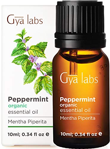 Gya Labs Organic Peppermint Essential Oil For Hair Growth, Muscle Pain Relief, Headache Relief - Topical For Sinus Relief, Congestion - 100 Pure Therapeutic Grade Peppermint Oil for Aromatherapy -10ml