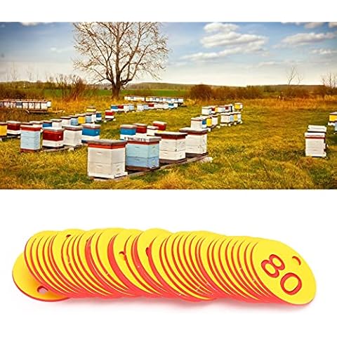 Nummeriertes Etikett, 50Pcs Easy Identification Round Labels Beehive Label für Imkerei Cover