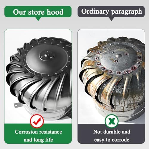 Roof unpowered Rotating Vent Hood, Rotating roof Vent, 304 Stainless Steel roof Vent Outlet, air Outlet, unpowered Rotating, Anti-Wind and Rainproof