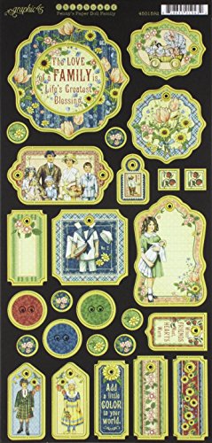 Graphic 45 Penny's Paper Doll Family Die-Cut Chipboard Embellishments