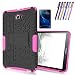 Galaxy Tab A 10.1 Case, Windrew Heavy Duty Hybrid Protective Case with Kickstand Impact Resistant For Samsung Galaxy Tab A 10.1 Inch SM-T580 SM-T585 + Screen Protector Film and Stylus Pen (Pink)