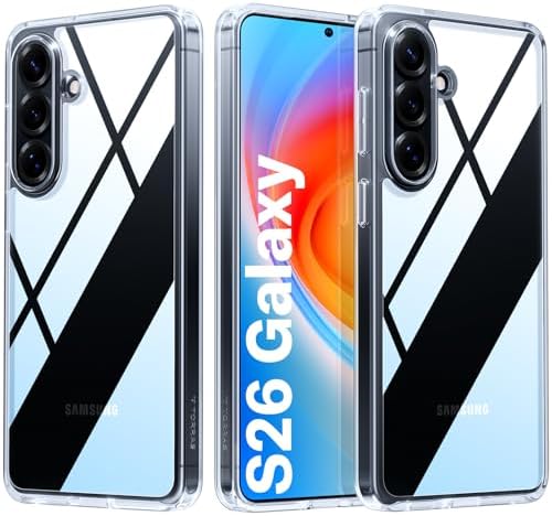 TORRAS für Samsung Galaxy S26 Hülle Militärschutz Stoßfest Case Transparent | Kratzfeste Rückseite und robuster Rahmen schützen zuverlässig vor Stürzen, Kratzern und täglicher Abnu
