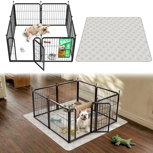 Image of FXW Rollick Dog Playpen with Washable Pee Pad, 24 inchH, 8 Panels
