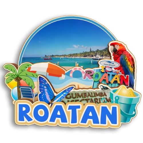 Roatan Honduras Wooden 3D Fridge Magnet City Travel Souvenir Cute Refrigerator Stickers Home Kitchen...