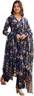Omkar Prints Women’s Anarkali Kurta Set with Pant – Kurta Set for Women Kurta & Kurti Set, Stylish Ethnic Outfit for Casua... Price In India