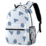 Bolsillo lateral doble. Mochila de viaje con patrón de bobina de lana para portátil, informal, duradera, para hombres y mujeres, para trabajo, oficina, universidad, estudiantes, negocios, viajes, escuela, bolsa de libros