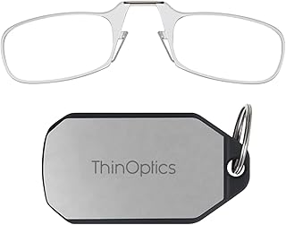 ThinOPTICS Keychain Reading Glasses, Black Frame, +1.50