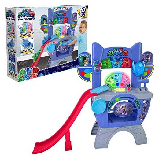 PJ Masks Saves The Day HQ 36-Inch Tall Interactive Playset with Lights and Sounds, by Just Play