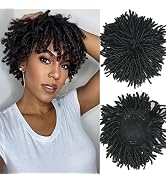 SCENTW Dreadlock Hair Topper Wig with Clip in Braided Hair Half wigs for Women Short Synthetic Dr...