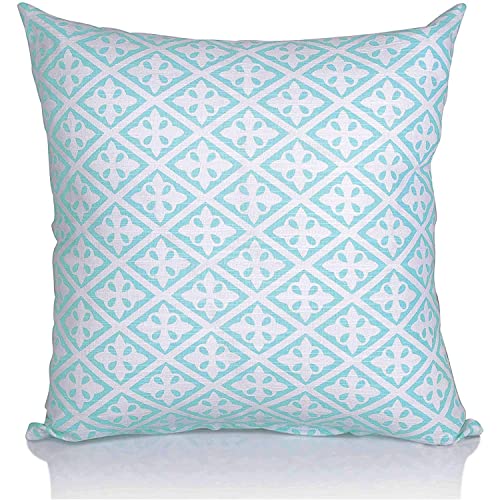 Penguin Home 4Er - Pack Dekorative Quadratische Kissen Aus Baumwolle, Luxuriöse, Stilvolle Für Wohnzimmer, Sofa, Schlafzimmer, Mit Unsichtbarem Reißverschluss, 45X45 cm (18' Inches), Blau