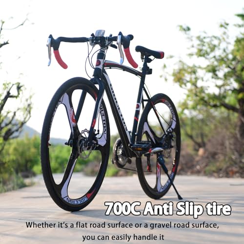 EUROBIKE Road Bike,21 Speed Bicycle with Disc Brake,700C Wheels Road Bikes for Men or Women,49cm/54cm Frame for Adult Cycling Bicycle