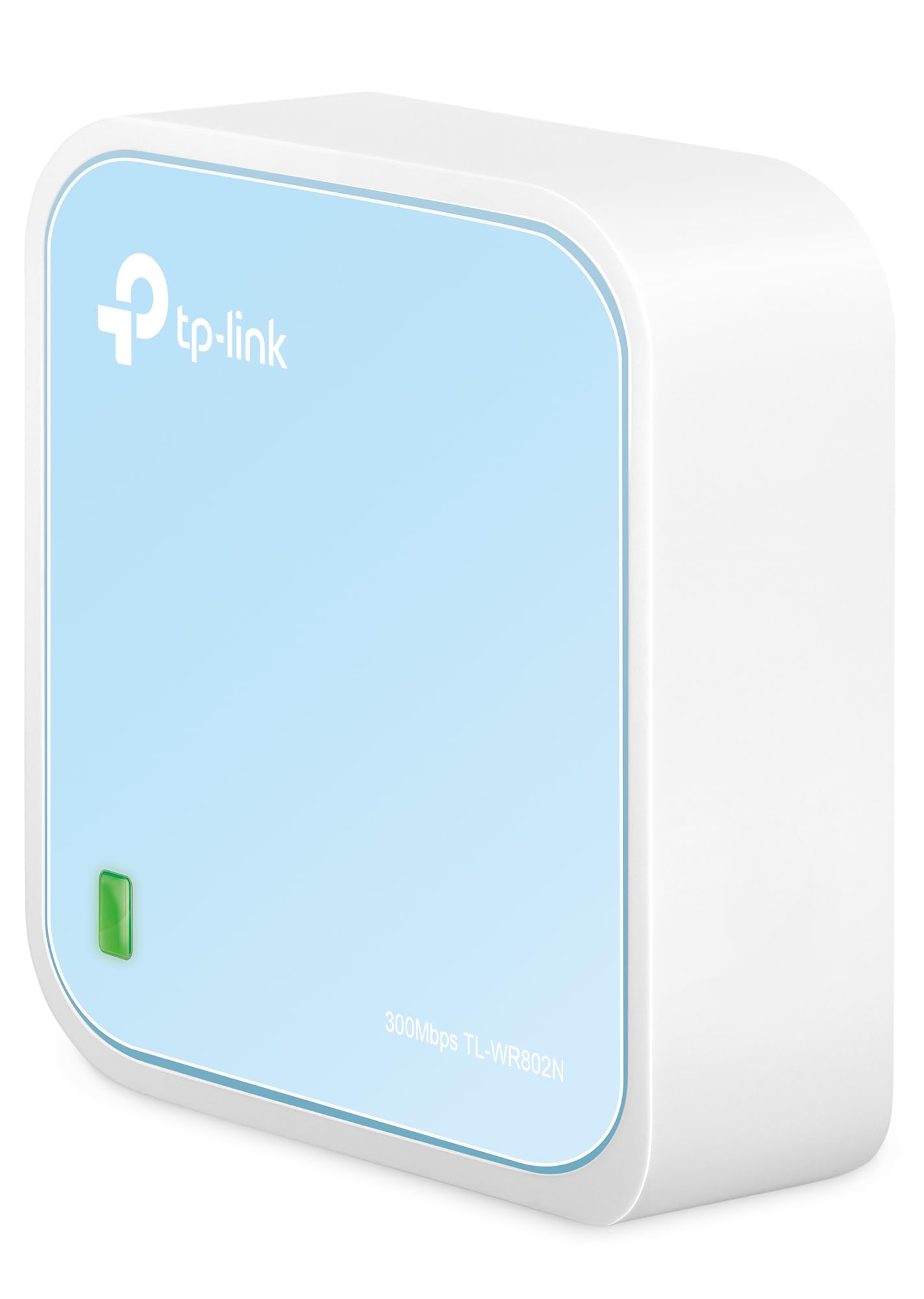 TP-Link TL-WR802N N300 WLAN Nano Router (Tragbar, Accesspoint, TV Adapter, Repeater, Router, Client, 300 Mbit/s (2,4GHz), Media, FTP Server), blau/weiß, 57 x 57 x18 mm