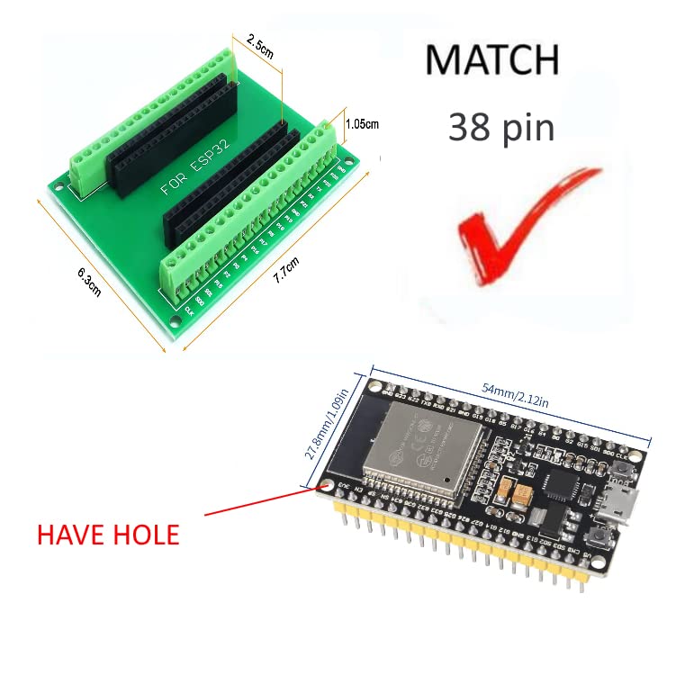 Set 3 Schede ESP32 Breakout Board 38PIN - Expansione GPIO WiFi Bluetooth Per Arduino - Foto 8
