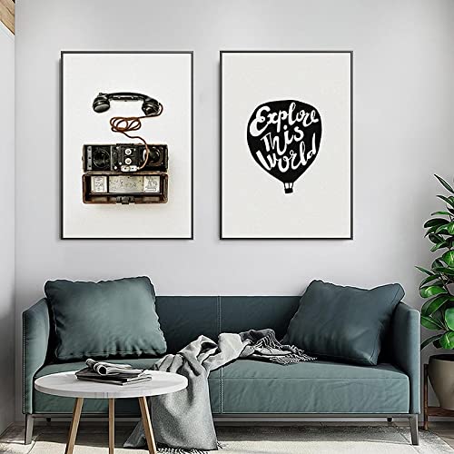 Affiches téléphone ballon toile peinture artistique haut de gamme 50x70cm