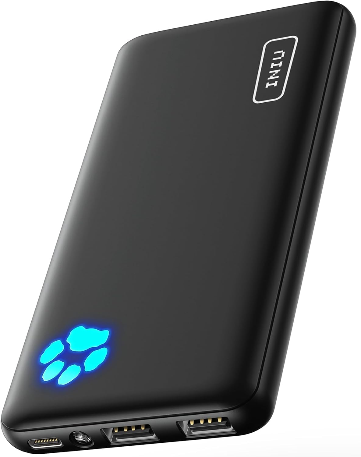 INIU Power Bank, Ultra-Thin USB C 10000 mAh External Battery, Three 3A Outputs Mobile Phone Power Bank with Torch for iPhone