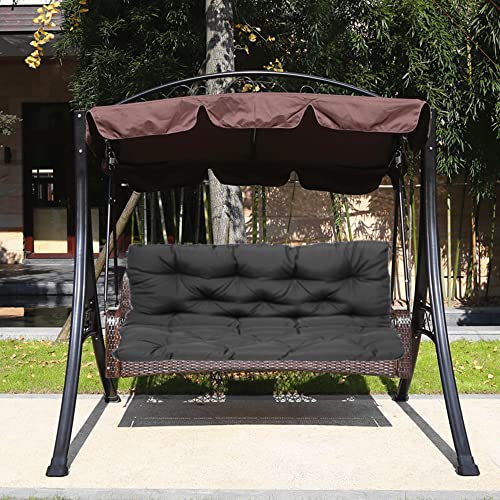 Coussin de banc de jardin gris foncé 120x100x10 cm imperméable pour balancelle
