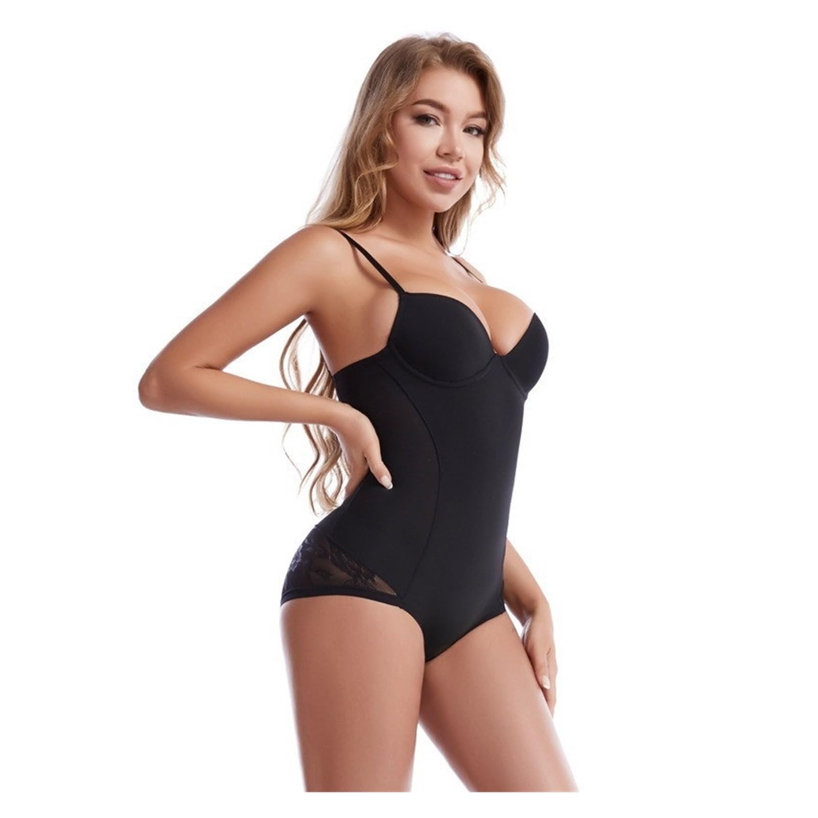 Body De Compresión para Mujer, Control De Abdomen, Body Sexy Sin Costuras, Faja Moldeadora De Cuerpo Completo..Black-Large