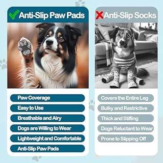 Dog Paw Portector, Anti-Slip for Senior Dogs, Protector for Hot Pavement, Traction Control Paw Stickers with Strong Traction, Prevent Slipping On Hardwood Floors (L -1.7''×2.0'', 5sets 20pcs)