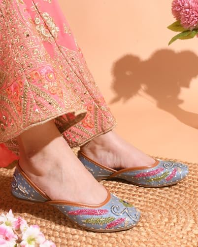 Image of SilverArrow Ethnic Embroidery Jutti with Beautiful Design for Women & Girls